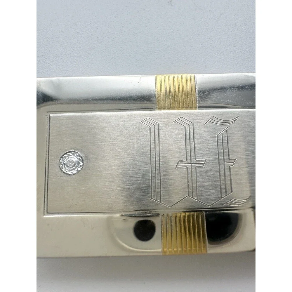 Vintage Gold Silver Two Tone Genuine Diamond Money Clip